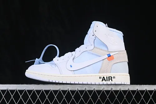 All categories Air Jordan Jordan series basketball shoes Air Jordan 1 High OG version Off White x Air Jordan OW AJ1 Joe 1 joint white high-top basketball shoes AA3834-100